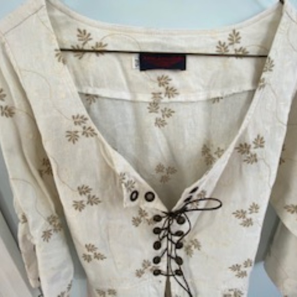 Anne Larochelle Unique Linen Blouse Spanish Small - Picture 3 of 4